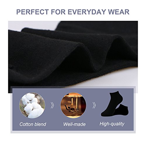 Caudblor 12 Pares No Show calcetines de corte bajo para hombres y mujeres, Negro/Hombre Caudblor 12 Pares No Show calcetines de corte bajo para hombres y mujeres, Negro/Hombre