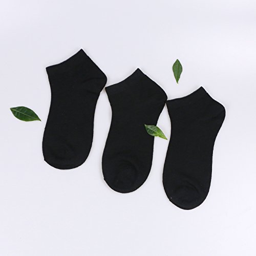 Caudblor 12 Pares No Show calcetines de corte bajo para hombres y mujeres, Negro/Hombre