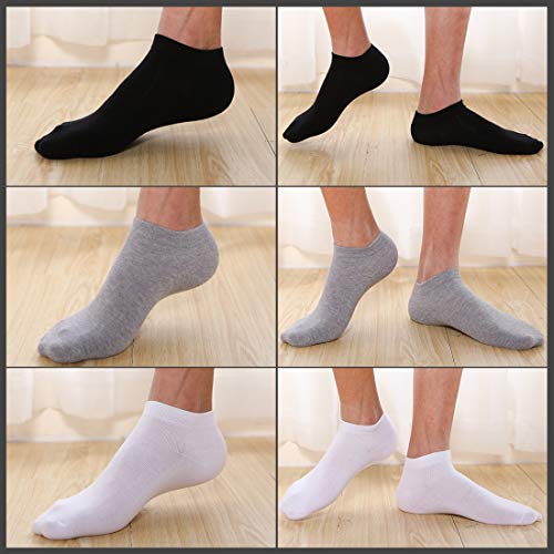 Caudblor 9 pares Calcetines Hombres Mujer Algodon Casual Calcetines Corto tobilleros 37-41/39-45, Negro/Gris/Blanco (Multicolor, MEN)