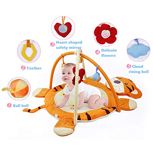 CBJ Baby Playmat Activity Gym Tiger Baby Gym Actividad de Peluche de Juguete Alfombra de Arrastre Manta de Juego,Orange CBJ Baby Playmat Activity Gym Tiger Baby Gym Actividad de Peluche de Juguete Alfombra de Arrastre Manta de Juego,Orange