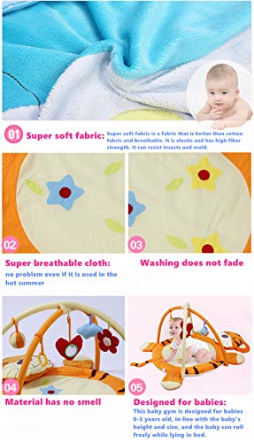 CBJ Baby Playmat Activity Gym Tiger Baby Gym Actividad de Peluche de Juguete Alfombra de Arrastre Manta de Juego,Orange CBJ Baby Playmat Activity Gym Tiger Baby Gym Actividad de Peluche de Juguete Alfombra de Arrastre Manta de Juego,Orange