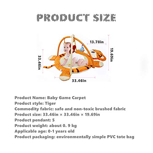 CBJ Baby Playmat Activity Gym Tiger Baby Gym Actividad de Peluche de Juguete Alfombra de Arrastre Manta de Juego,Orange CBJ Baby Playmat Activity Gym Tiger Baby Gym Actividad de Peluche de Juguete Alfombra de Arrastre Manta de Juego,Orange