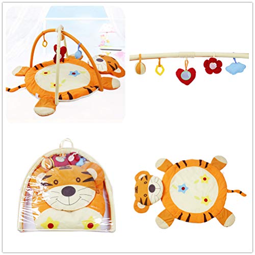 CBJ Baby Playmat Activity Gym Tiger Baby Gym Actividad de Peluche de Juguete Alfombra de Arrastre Manta de Juego,Orange