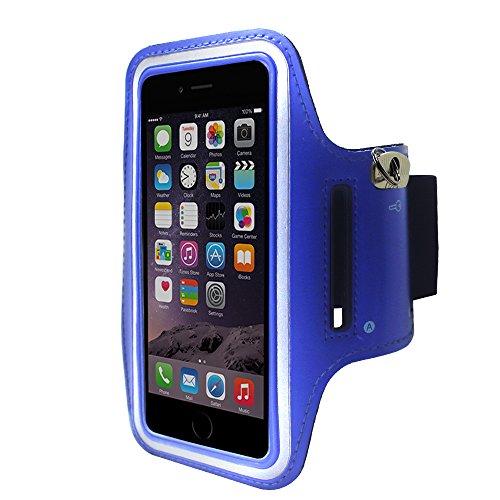 Cbus Wireless Brazalete Deportivo para Footing, Joging, Correr y Entrenar. Compatible con iPhone 12 Pro MAX/XR/XS MAX/8 Plus/7 Plus/6 Plus (Azul)