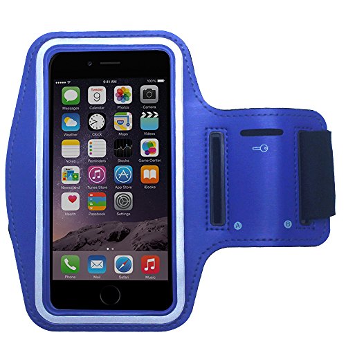 Cbus Wireless Brazalete Deportivo para Footing, Joging, Correr y Entrenar. Compatible con iPhone 12 Pro MAX/XR/XS MAX/8 Plus/7 Plus/6 Plus (Azul)