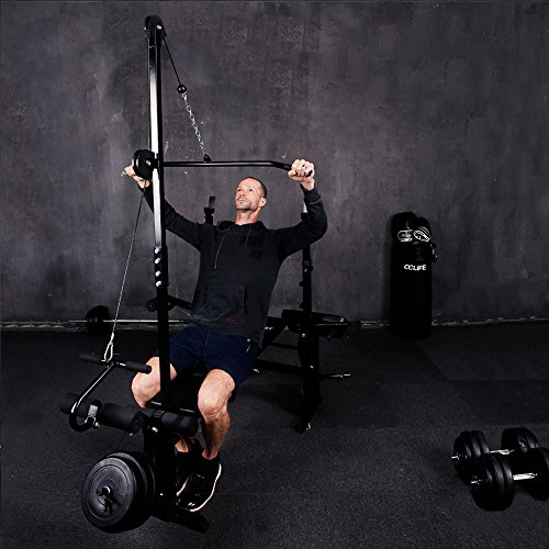 CCLIFE Banco de Pesas Banco de musculación PRES Banco Banco de Entrenamiento Ajustable 126/178/217 cm