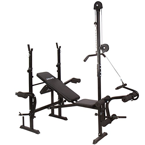 CCLIFE Banco de Pesas Banco de musculación PRES Banco Banco de Entrenamiento Ajustable 126/178/217 cm