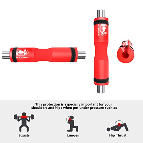 CCLIFE Barbell Squat Pad Protectora del Espalda Barbell scuad Almohadilla de protección ergonómica Avanzada para Cuello y Hombros para Sentadillas, Color:DNKPS001A0000rot