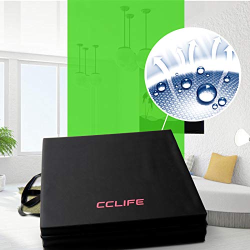 CCLIFE Colchoneta Plegable de Espuma para Gimnasia Yoga Deportiva Yoga estrilla Triple Plegable 180/60/5cm, Color:180x60x5cm Negro