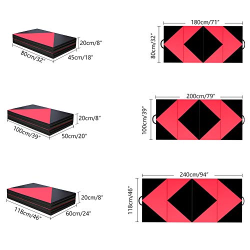 CCLIFE Colchoneta Plegable de Espuma para Gimnasia Yoga Deportiva Yoga estrilla Triple Plegable CCLIFE Colchoneta Plegable de Espuma para Gimnasia Yoga Deportiva Yoga estrilla Triple Plegable