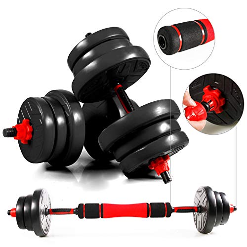 CCLIFE Mancuernas Ajustables con Pesas Barra y Discos 20/30 / 40KG Mancuernas 2en1, Color:2 x 10 KG,Negra,con Barra CCLIFE Mancuernas Ajustables con Pesas Barra y Discos 20/30 / 40KG Mancuernas 2en1, Color:2 x 10 KG,Negra,con Barra