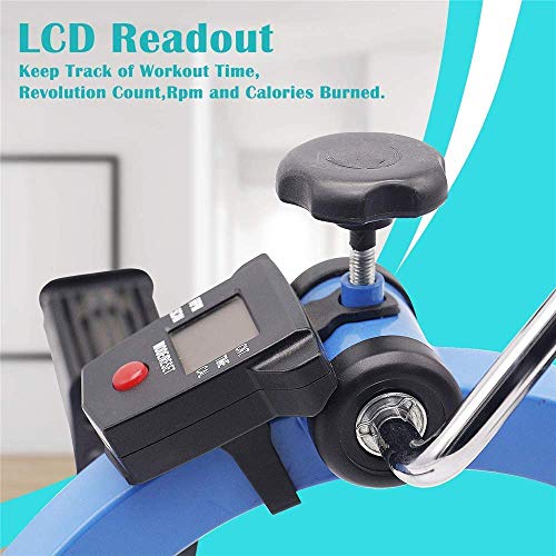 CCLLA Ejercitador de Pedal Plegable Fuerte para Ejercicios de recuperación de Rodilla y Pierna con Monitor LCD Equipo de Entrenamiento de rehabilitación para Hombre y Mujer*1