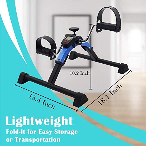 CCLLA Ejercitador de Pedal Plegable Fuerte para Ejercicios de recuperación de Rodilla y Pierna con Monitor LCD Equipo de Entrenamiento de rehabilitación para Hombre y Mujer*1