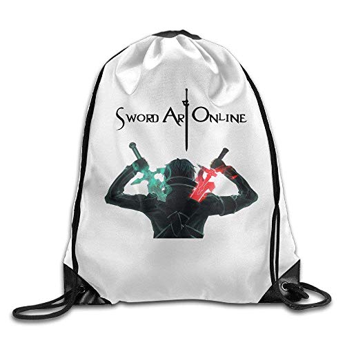 Ccsoixu Unisex Unisex Sword Art Online Gym Drawstring Sack Bags Backpack，Drawstring Bag Sport Gym Backpack Gym Bag for Men and Women