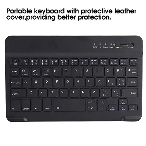 Ccylez Funda con Teclado en español para teléfono móvil, Teclado Bluetooth Universal en español e inglés, Teclado con Funda Protectora de Cuero Bluetooth inalámbrico ultradelgado Ccylez Funda con Teclado en español para teléfono móvil, Teclado Bluetooth Universal en español e inglés, Teclado con Funda Protectora de Cuero Bluetooth inalámbrico ultradelgado