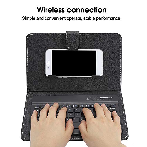 Ccylez Funda con Teclado en español para teléfono móvil, Teclado Bluetooth Universal en español e inglés, Teclado con Funda Protectora de Cuero Bluetooth inalámbrico ultradelgado