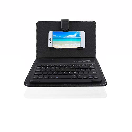 Ccylez Funda con Teclado en español para teléfono móvil, Teclado Bluetooth Universal en español e inglés, Teclado con Funda Protectora de Cuero Bluetooth inalámbrico ultradelgado