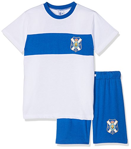 CD Tenerife Pijten Pijama Corta, Infantil, Multicolor (Blanco/Azul), XL