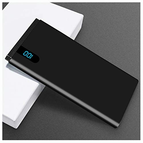 CDBK Power Bank 10000Mah Ultradelgado Batería Externa Móvil Cargador Móvil Portátil Cargador Movil Portátil con Pantalla LED Baterías Externas para Móviles Tabletas Y Más,Negro