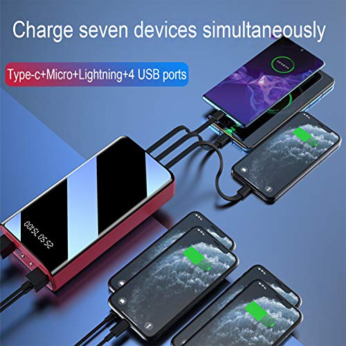 CDBK Power Bank 50000 Mah, Cargador Portátil De 7 Salidas, Batería Externa De Alta Capacidad con Micro Y USB-C Y Relámpago Y USB De 4 Entradas, con Pantalla LED Y Linterna,Azul CDBK Power Bank 50000 Mah, Cargador Portátil De 7 Salidas, Batería Externa De Alta Capacidad con Micro Y USB-C Y Relámpago Y USB De 4 Entradas, con Pantalla LED Y Linterna,Azul