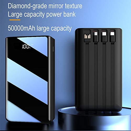 CDBK Power Bank 50000 Mah, Cargador Portátil De 7 Salidas, Batería Externa De Alta Capacidad con Micro Y USB-C Y Relámpago Y USB De 4 Entradas, con Pantalla LED Y Linterna,Azul CDBK Power Bank 50000 Mah, Cargador Portátil De 7 Salidas, Batería Externa De Alta Capacidad con Micro Y USB-C Y Relámpago Y USB De 4 Entradas, con Pantalla LED Y Linterna,Azul