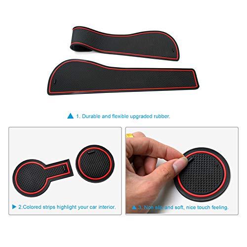 CDEFG para Golf 7 R GTD GTI GTE Coche Accesorios Antideslizante Copa Mats Anti Slip Puerta Ranura de Acceso Kit de la Estera del cojín de la Ranura decoración de Interiores (Rojo)