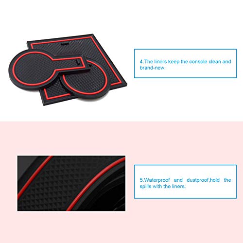 CDEFG para Golf 7 R GTD GTI GTE Coche Accesorios Antideslizante Copa Mats Anti Slip Puerta Ranura de Acceso Kit de la Estera del cojín de la Ranura decoración de Interiores (Rojo)