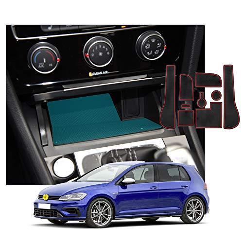 CDEFG para Golf 7 R GTD GTI GTE Coche Accesorios Antideslizante Copa Mats Anti Slip Puerta Ranura de Acceso Kit de la Estera del cojín de la Ranura decoración de Interiores (Rojo)