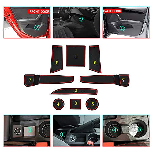 CDEFG para Seat Ibiza/Arona Coche Accesorios Antideslizante Copa Mats Anti Slip Puerta Ranura de Acceso Kit de la Estera del cojín de la Ranura decoración de Interiores CDEFG para Seat Ibiza/Arona Coche Accesorios Antideslizante Copa Mats Anti Slip Puerta Ranura de Acceso Kit de la Estera del cojín de la Ranura decoración de Interiores