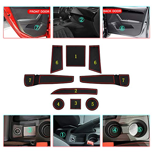 CDEFG para Seat Ibiza/Arona Coche Accesorios Antideslizante Copa Mats Anti Slip Puerta Ranura de Acceso Kit de la Estera del cojín de la Ranura decoración de Interiores