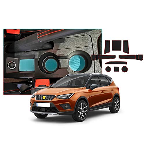 CDEFG para Seat Ibiza/Arona Coche Accesorios Antideslizante Copa Mats Anti Slip Puerta Ranura de Acceso Kit de la Estera del cojín de la Ranura decoración de Interiores