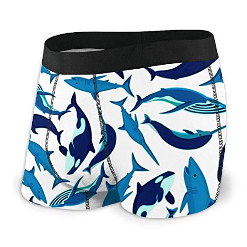 CDMT-XU1 Calzoncillos bóxer de Ballenas de natación para Hombre Calzoncillos de Moda Bóxer Transpirable Ropa Interior Breve Troncos para Hombres L