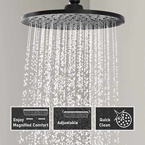 CECIPA Columna de Ducha Termostática Negra Grifos de Ducha Termostática Ducha de lluvia 24 * 24 cm y Ducha de Mano con 3 Chorros en Acero Inoxidable CECIPA Columna de Ducha Termostática Negra Grifos de Ducha Termostática Ducha de lluvia 24 * 24 cm y Ducha de Mano con 3 Chorros en Acero Inoxidable