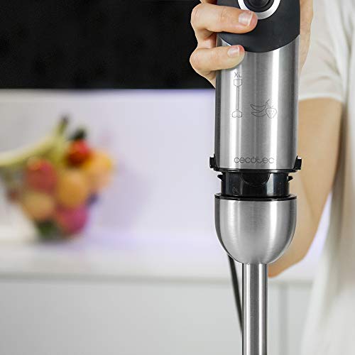 Cecotec Batidora de Mano Powerful Titanium 1000 Pie XL, 21 Niveles y Turbo, Recubrimiento de Titanio, 1000W, 1 Accesorio, Acero/Negro Cecotec Batidora de Mano Powerful Titanium 1000 Pie XL, 21 Niveles y Turbo, Recubrimiento de Titanio, 1000W, 1 Accesorio, Acero/Negro