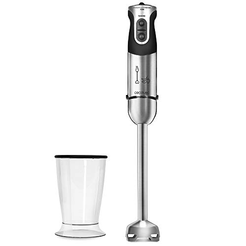 Cecotec Batidora de Mano Powerful Titanium 1000 Pie XL, 21 Niveles y Turbo, Recubrimiento de Titanio, 1000W, 1 Accesorio, Acero/Negro Cecotec Batidora de Mano Powerful Titanium 1000 Pie XL, 21 Niveles y Turbo, Recubrimiento de Titanio, 1000W, 1 Accesorio, Acero/Negro