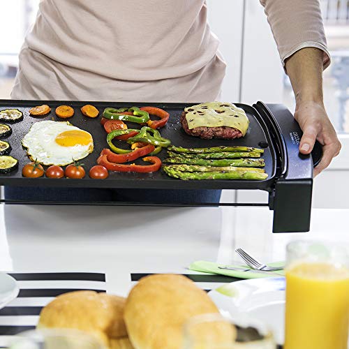 Cecotec Black&Water 2500 - Plancha de Asar, Grill Eléctrico, Revestimiento Antiadherente, Bandeja Recogegrasas, Temperatura Ajustable, Apta para Limpieza Lavavajillas Cecotec Black&Water 2500 - Plancha de Asar, Grill Eléctrico, Revestimiento Antiadherente, Bandeja Recogegrasas, Temperatura Ajustable, Apta para Limpieza Lavavajillas