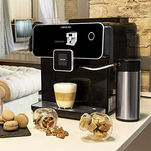 Cecotec Cafetera Automática Power Matic-ccino 8000 Touch. Depósito de leche, Pantalla Táctil interactiva, Prepara Cappuccino, Café Personalizable, Tecnología ForceAroma 19 bares de presión