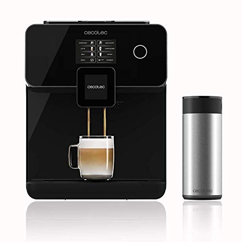 Cecotec Cafetera Automática Power Matic-ccino 8000 Touch. Depósito de leche, Pantalla Táctil interactiva, Prepara Cappuccino, Café Personalizable, Tecnología ForceAroma 19 bares de presión