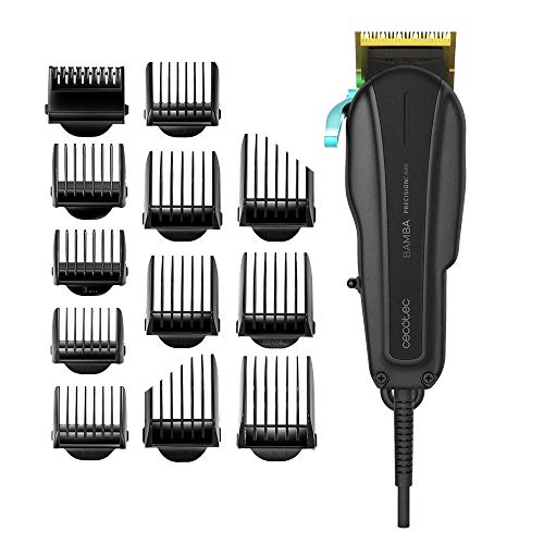 Cecotec Cortapelos Bamba PrecisionCare Pro Clipper Titanium,con cable profesional,cuchillas con recubrimiento de titanio con 12 peines. Cecotec Cortapelos Bamba PrecisionCare Pro Clipper Titanium,con cable profesional,cuchillas con recubrimiento de titanio con 12 peines.