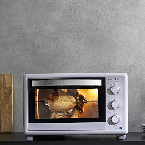 Cecotec Horno Sobremesa Bake&Toast 690 Gyro. Capacidad de 30 litros, 1500 W, 5 Modos, Temperatura hasta 230ºC y Tiempo hasta 60 Minutos, Incluye Accesorio Rustidor con pinzas