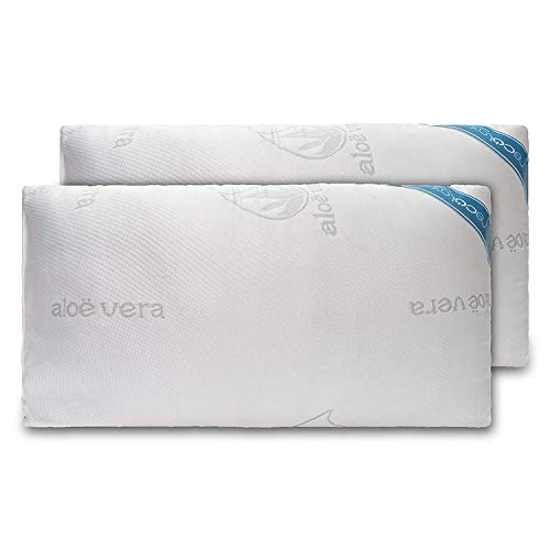 Cecotec Pack de 2 Almohadas de 70cm Fabricada con Copos viscoelásticos 100% Cecotec Pack de 2 Almohadas de 70cm Fabricada con Copos viscoelásticos 100%