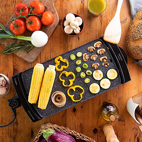 Cecotec Plancha eléctrica Tasty &Grill 3000 RockWater, 2600 W, revestimiento de piedra RockStone, resistencia en forma de E, termostato ajustable y apto para lavavajillas. Cecotec Plancha eléctrica Tasty &Grill 3000 RockWater, 2600 W, revestimiento de piedra RockStone, resistencia en forma de E, termostato ajustable y apto para lavavajillas.