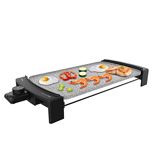 Cecotec Plancha eléctrica Tasty &Grill 3000 RockWater, 2600 W, revestimiento de piedra RockStone, resistencia en forma de E, termostato ajustable y apto para lavavajillas.