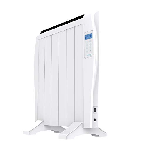 Cecotec Radiador Eléctrico Bajo Consumo Ready Warm 1200 Thermal 6 Elementos, 900 W, De pared o pie, 3 Modos, Temporizador, Mando a Distancia, Pantalla LED, Protección sobrecalentamiento, Ultrafino