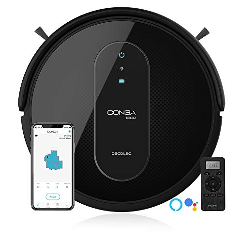 Cecotec Robot Aspirador Conga Serie 1590 Active. 1400Pa, Alexa&Google Assistant, Sistema iTech SmartGyro 2.0, Aspira, Barre y Pasa la mopa o Friega, App con Mapa, Cepillo para Mascotas, Muro Magnético Cecotec Robot Aspirador Conga Serie 1590 Active. 1400Pa, Alexa&Google Assistant, Sistema iTech SmartGyro 2.0, Aspira, Barre y Pasa la mopa o Friega, App con Mapa, Cepillo para Mascotas, Muro Magnético
