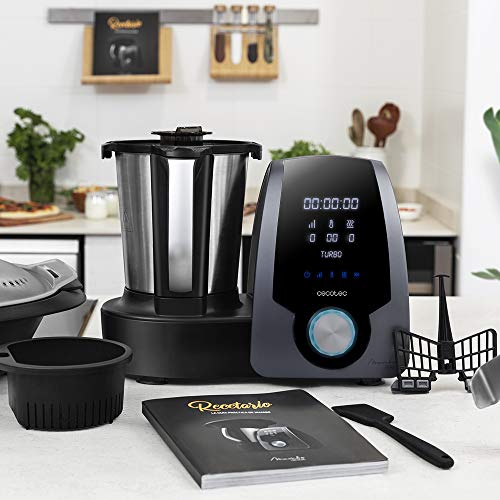 Cecotec Robot de Cocina Multifunción Mambo 7090. Capacidad 3.3L, Temperatura hasta 120ºC, Selección grado a grado, 10 Velocidades, Programable hasta 12h, Jarra apta Lavavajillas, 30 Funciones, 1700W.