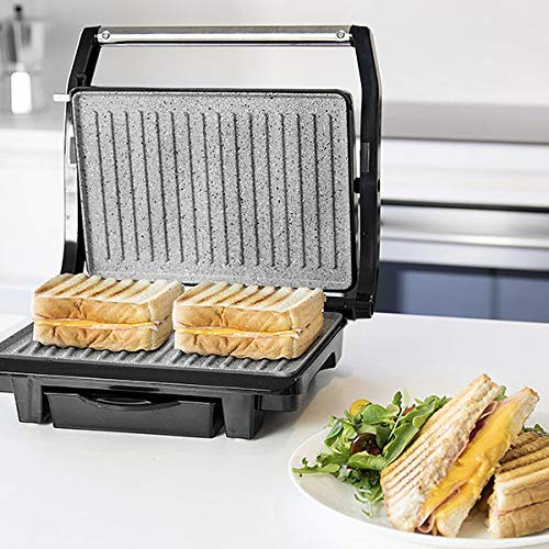 Cecotec Rock'nGrill 1000 - Parrilla Eléctrica, Revestimiento Antiadherente RockStone, 1000 W, cajetín recogegrasas, 25.5 x 29.5 x 10 cm, color Acero/ Negro Cecotec Rock'nGrill 1000 - Parrilla Eléctrica, Revestimiento Antiadherente RockStone, 1000 W, cajetín recogegrasas, 25.5 x 29.5 x 10 cm, color Acero/ Negro