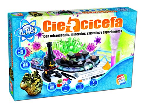 Cefa Toys- Ciencicefa 4 en 1 química, Cristales, microscopio y minerales (21752)