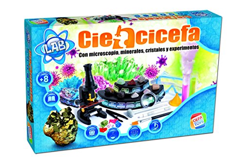 Cefa Toys- Ciencicefa 4 en 1 química, Cristales, microscopio y minerales (21752)