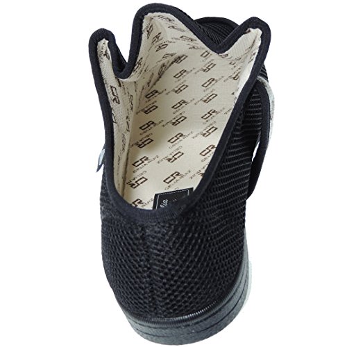 CELIARUIZ Wallaby-REJ Zapatilla Wallaby Rejilla Extra Ancho Especial Antibacteriana Sanitized Diabéticos Posoperatorio Velcro Hombre Mujer Unisex Negro Talla 41